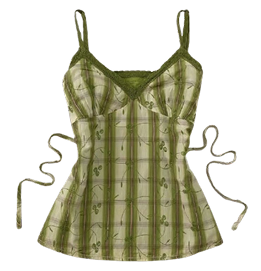 Green and White Striped Camisole